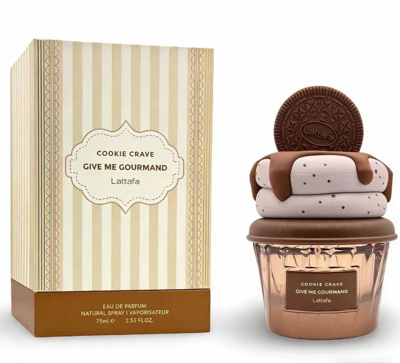 Lattafa Cookie Crave Give Me Gourmand Eau de Parfum 75ml – Sweet Dessert Inspired Perfume | Free USA 3-Day Delivery