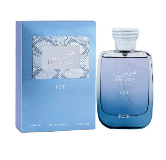 Rasasi Hawas Ice For Him Eau De Parfum 100ML Men’s Fresh Cool Perfume | Free USA 3-Day Delivery