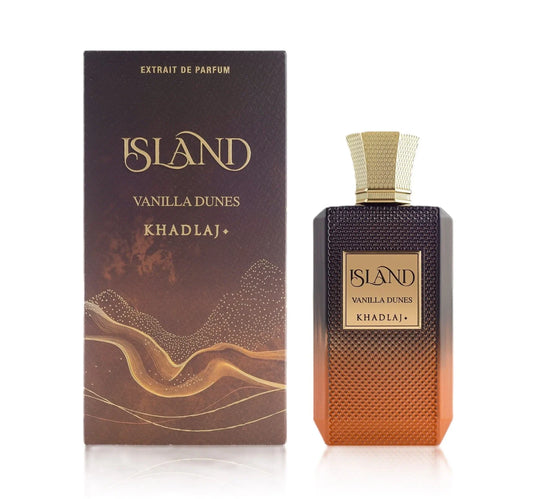 Khadlaj Island Vanilla Dunes Extrait de Parfum 100ml / 3.4 oz – Warm Sweet Vanilla Amber Luxury Fragrance | Long-Lasting Intense Scent | Free 3-Day USA Shipping